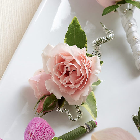 Pink Spray Rose Boutonniere